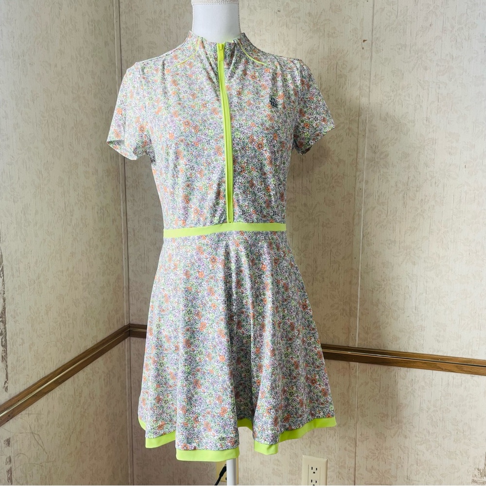 ORIGINAL PENGUIN MUNSINGWEAR WOMEN'S GREEN FLORAL GOLF/TENNIS/PICLKLE DRESS S